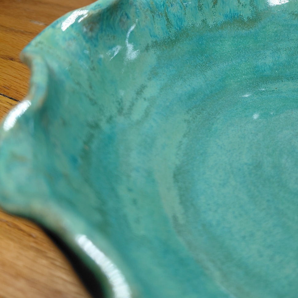Frosted Sage Fluted Bowl