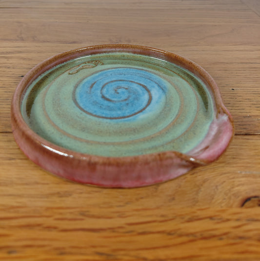 A spoon rest handmade on the potters wheel