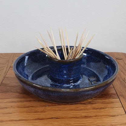Olive Dish with cocktail stick compartment